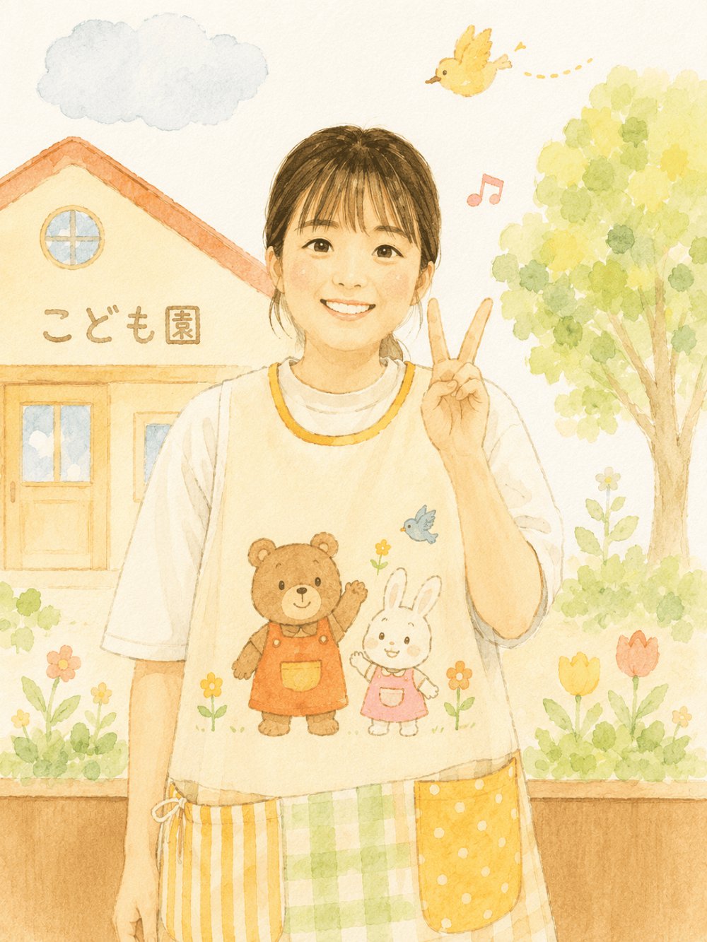 1歳児主担任として働く職員のイメージイラスト